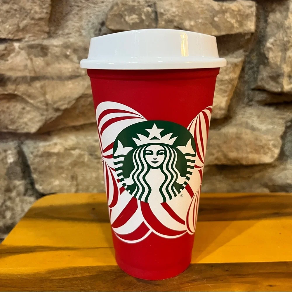 NWT HOLIDAY 2024 Starbucks Festive Red Cups White Lids Set of 5 RED CUP DAY 2024